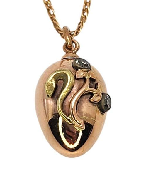Fabergé - Hanger - 14 karaat Geel goud, Een Fabergé juweel, Handtassen en Accessoires, Antieke sieraden