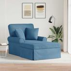 vidaXL Chaise Lounge met Rok met kussen 3 pcs Blauw Corduroy, Maison & Meubles, Verzenden