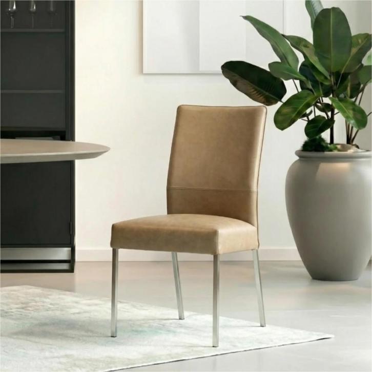 Leren eetkamerstoel Real, Maison & Meubles, Chaises, Enlèvement ou Envoi