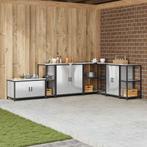 vidaXL Keukenopslag met plank met opslag Zilver 60 x 50 x 92, Verzenden