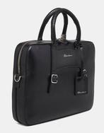 Santoni - SANTONI BLACK EMBOSSED LEATHER BRIEFCASE - Sac, Handtassen en Accessoires, Tassen | Damestassen, Nieuw