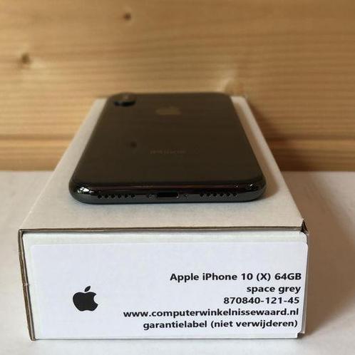 Apple iPhone 10 (X) 64GB + nieuwe accu (100%) zwart +, Telecommunicatie, Mobiele telefoons | Apple iPhone, Gebruikt, Ophalen of Verzenden