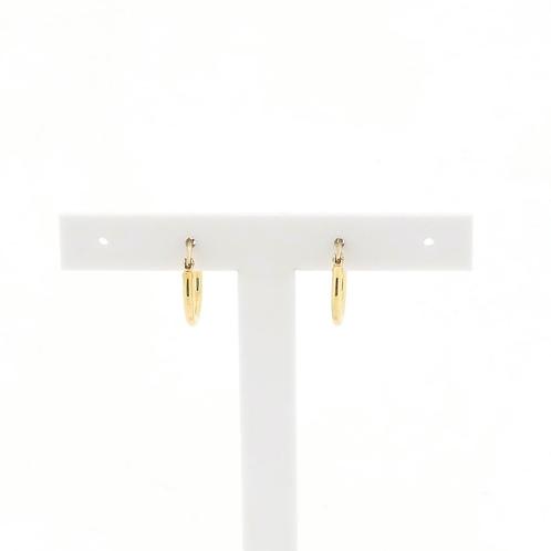 18 Krt. Gouden oorringen | Ø 14 mm (oorbellen) (oorbellen), Handtassen en Accessoires, Oorbellen, Overige kleuren, Gebruikt, Goud
