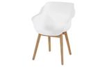 Hartman Sophie Element tuinstoel royal white met teak frame, Nieuw