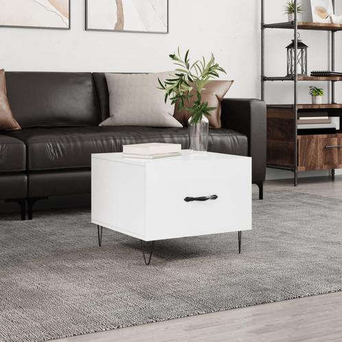 vidaXL Salontafel 50x50x40 cm bewerkt hout hoogglans wit, Huis en Inrichting, Tafels | Salontafels, Nieuw, Verzenden