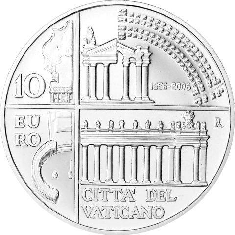 Vatican. 10 Euro 2006 350 years colonnades in St. Peters, Postzegels en Munten, Munten | Europa | Euromunten