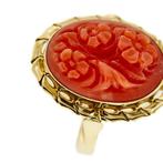 Bague de cocktail - 18 carats Or jaune Corail, Bijoux, Sacs & Beauté