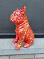 Beeld, French bulldog sitting in color - 31 cm - polyresin