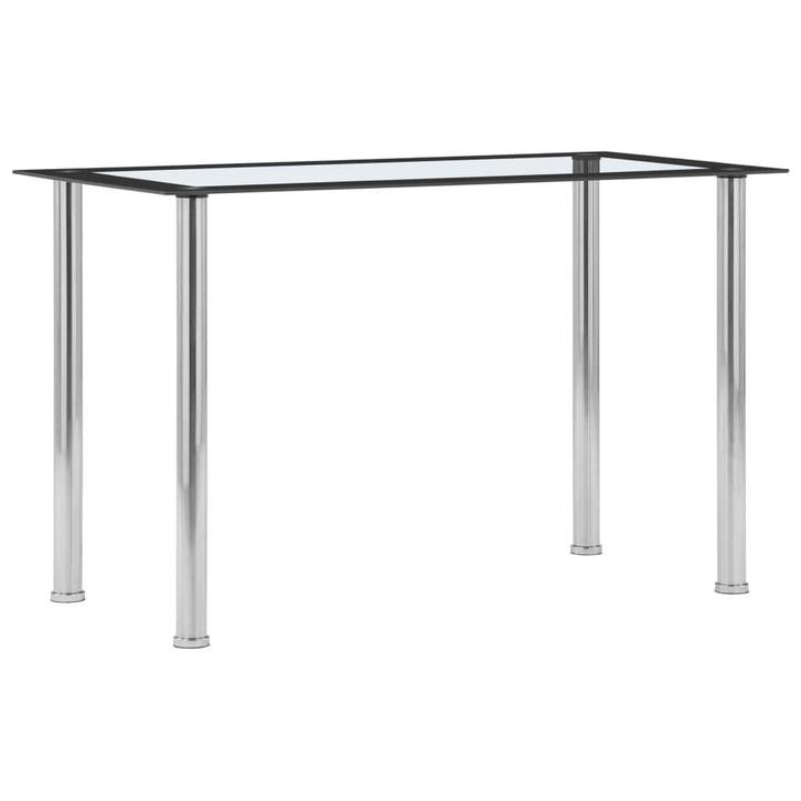 vidaXL Eettafel 120x60x75 cm gehard glas zwart en, Huis en Inrichting, Tafels | Eettafels, Nieuw, Verzenden