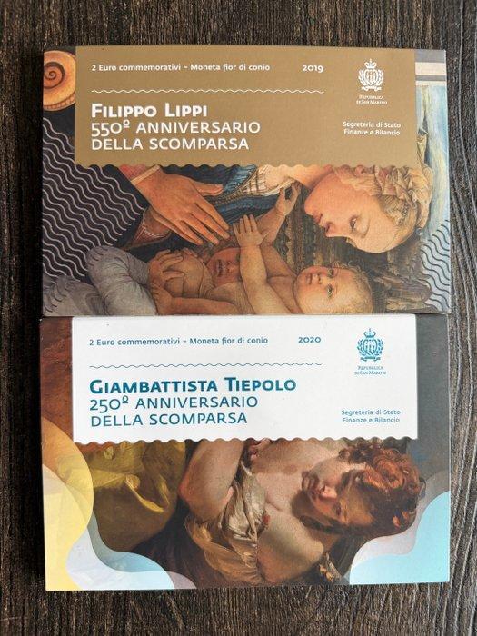 San Marino. 2 Euro 2019/2020 Filippo Lippi + Tiepolo (2, Postzegels en Munten, Munten | Europa | Euromunten