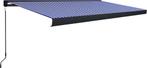 vidaXL Luifel met handmatige bediening 500x300cm blauw en, Caravans en Kamperen, Kampeeraccessoires, Verzenden, Nieuw