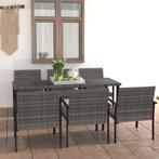 vidaXL 7-delige Tuinset poly rattan grijs, Verzenden, Nieuw, Tuinset