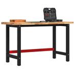 vidaXL Werkbank rechthoekig 140x60x83 cm massief acaciahout, Doe-het-zelf en Bouw, Werkbanken, Verzenden, Nieuw