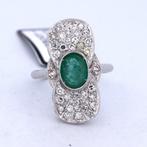 Bague - 18 carats Or blanc - 1.60ct. tw. Émeraude - Diamant, Bijoux, Sacs & Beauté