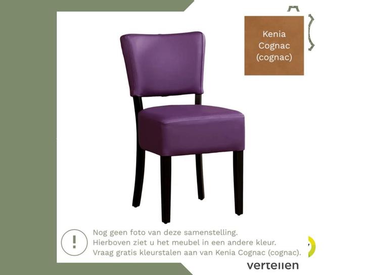 Leren eetkamerstoel Rest - Kenia Cognac (cognac) - Poten, Huis en Inrichting, Stoelen, Bruin, Eén, Nieuw, Leer, Ophalen of Verzenden