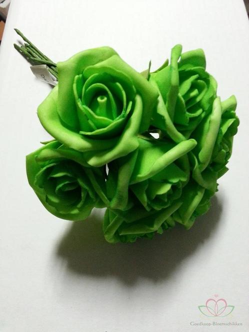 foam Rose Emilia 6cm. Neon Groen BUNDEL7 Bundel 7 stuks, Maison & Meubles, Accessoires pour la Maison | Plantes & Fleurs artificielles