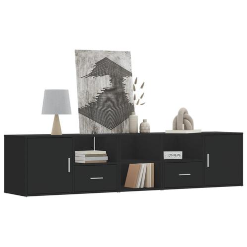 vidaXL Hoekkast 200x40x45 cm bewerkt hout zwart, Huis en Inrichting, Kasten | Overige, Nieuw, Verzenden