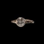 Oud-Romeins Zilver Verlovings- of huwelijksring met, Antiek en Kunst
