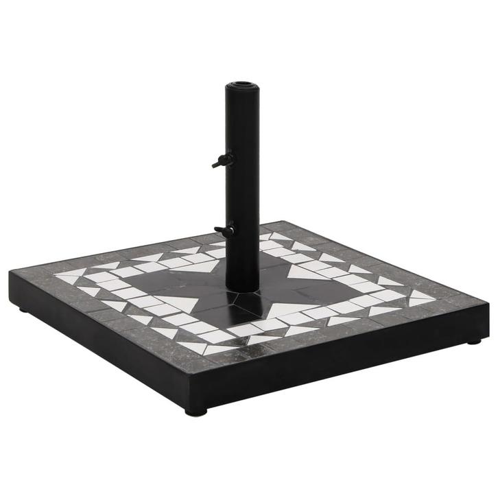 vidaXL Parasolvoet vierkant 12 kg zwart en wit, Tuin en Terras, Parasols, Nieuw, Verzenden