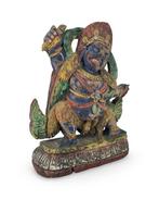 Tibetaanse Himalaya Vajrapani Beeldje - Hout - Tibet - laat