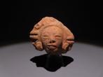 Maya Terracotta Hoofdfiguur. 300-600 n.Chr. 5,4 cm hoog., Antiek en Kunst