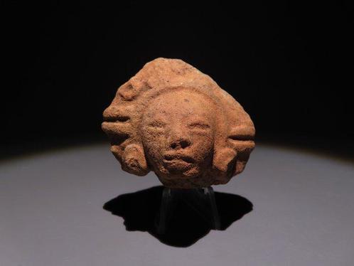 Maya Terracotta Hoofdfiguur. 300-600 n.Chr. 5,4 cm hoog., Antiquités & Art, Antiquités | Autres Antiquités