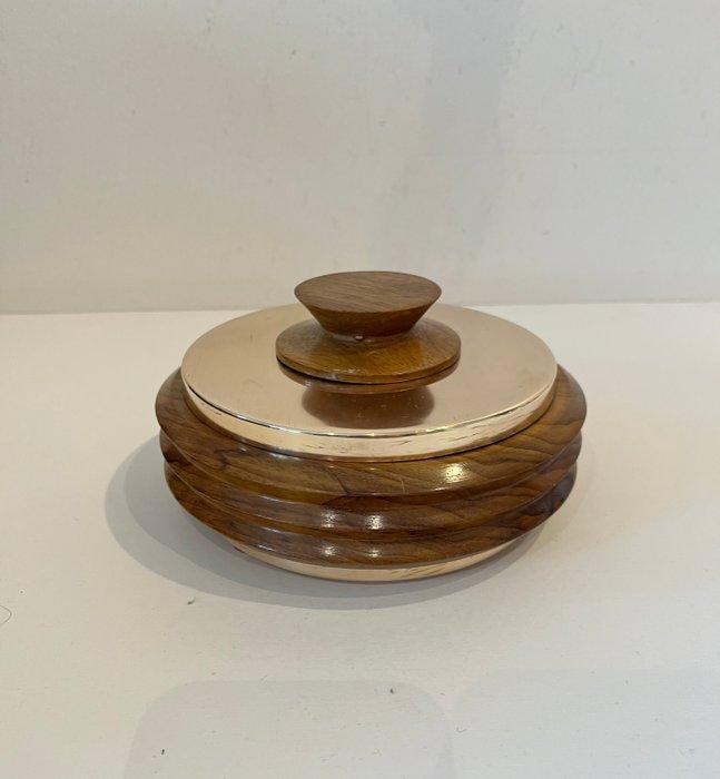 Sieradendoos - Notenhout en Messing - Juwelendoos, Antiek en Kunst, Kunst | Designobjecten