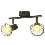 vidaXL Plafondlamp met 2 LEDs industriële stijl zwart, Verzenden, Nieuw
