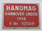 Lokschild Hanomag 1928 F.Nr. 10509 (Eisenbahnschild), Ophalen of Verzenden, Overige typen