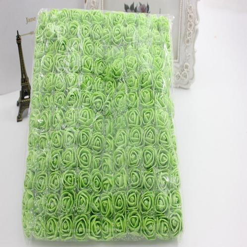 Actie mini foamrose met tule appelgroen bulk pak 144 st 2, Huis en Inrichting, Woonaccessoires | Kunstplanten en Kunstbloemen