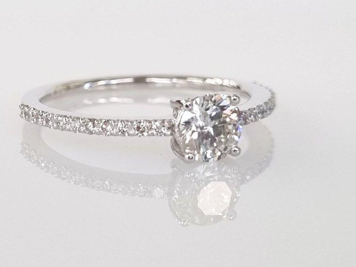 Verlovingsring - 18 karaat Witgoud - 0.72ct. tw. Diamant, Handtassen en Accessoires, Antieke sieraden