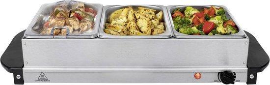 Tristar BP-6283 - Buffetwarmer 200W - Chafing dish - 3 x 1,4, Electroménager, Électroménager & Équipement Autre, Enlèvement ou Envoi