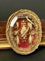 Reliekhouder - Glas, Textiel, Kristal - 1750-1800 -, Antiek en Kunst