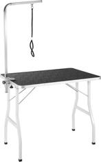 2dekans | tectake® - Trimtafel met lus zwart / wit -, Ophalen of Verzenden