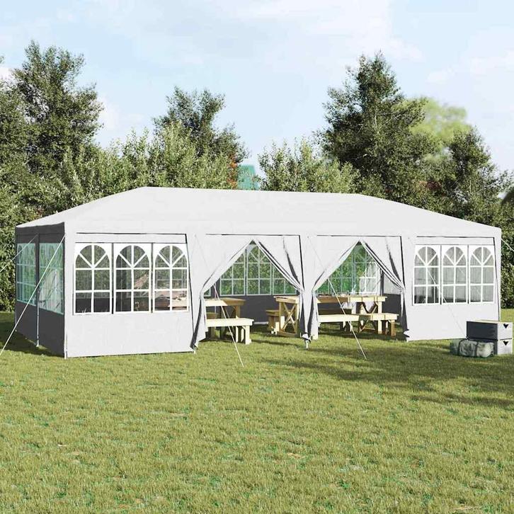vidaXL Partytent Wit 800 x 400 x 266 cm Polyetheen, Tuin en Terras, Partytenten, Nieuw, Verzenden