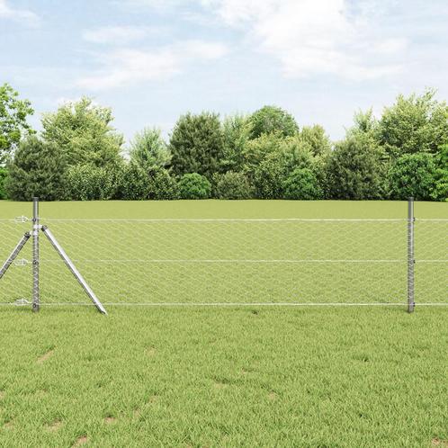 vidaXL Hexagon Hek 0.4x100 m Gegalvaniseerd Staal, Tuin en Terras, Palen, Balken en Planken, Nieuw, Verzenden