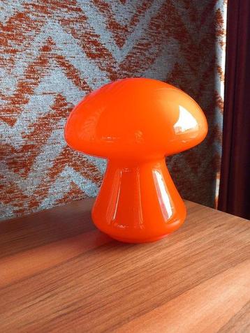 Lampe de table - Opaline - Champignon orange