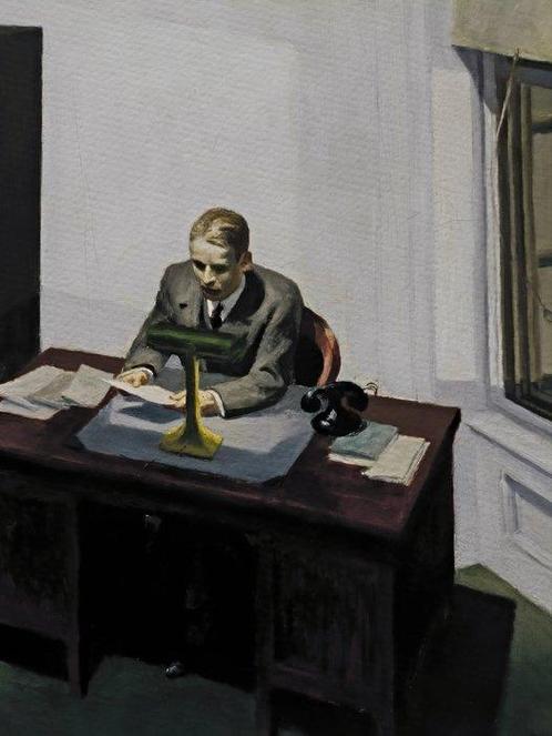 Edward Hopper (1882-1967) (after) - Office at Night, 1940, Antiek en Kunst, Kunst | Tekeningen en Fotografie