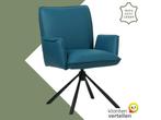Leren draaibare eetkamerstoel Elite - Toledo Turquoise, Huis en Inrichting, Barkrukken, 60 tot 90 cm, Nieuw, Leer, Ophalen of Verzenden