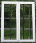 pvc terrasraam , raam , chassis 161 x 198 wit /dennengroen