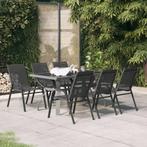vidaXL 7-delige Tuinset grijs en zwart, Verzenden, Nieuw, Tuinset