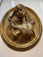 Relief schilderij - Maria met Kind - 45 cm - Hout -, Antiek en Kunst