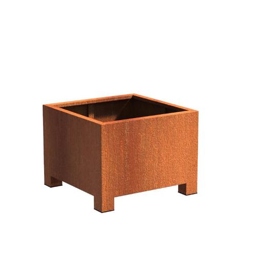 Cortenstaal plantenbak 80x80x60cm - Met poten, Tuin en Terras, Bloembakken en Plantenbakken, 60 cm of meer, 60 tot 100 cm, Tuin