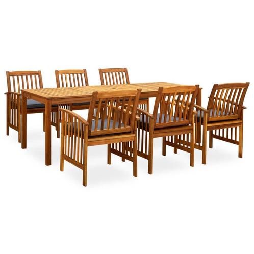 vidaXL 7-delige Tuinset met kussens massief acaciahout, Tuin en Terras, Tuinsets en Loungesets, Tuinset, Nieuw, Verzenden