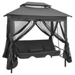 vidaXL Schommelbank voor buiten met dak 220x160x240 cm staal, Tuin en Terras, Verzenden, Nieuw