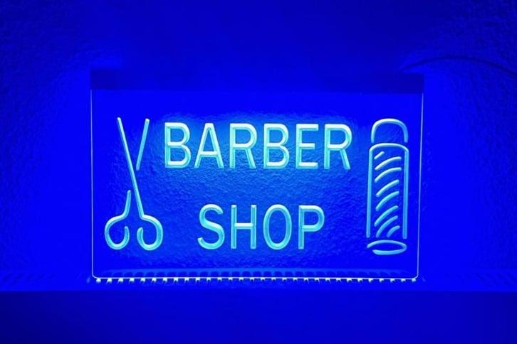 Kapsalon kapper barber neon bord lamp LED verlichting lichtb, Huis en Inrichting, Lampen | Overige, Nieuw, Verzenden