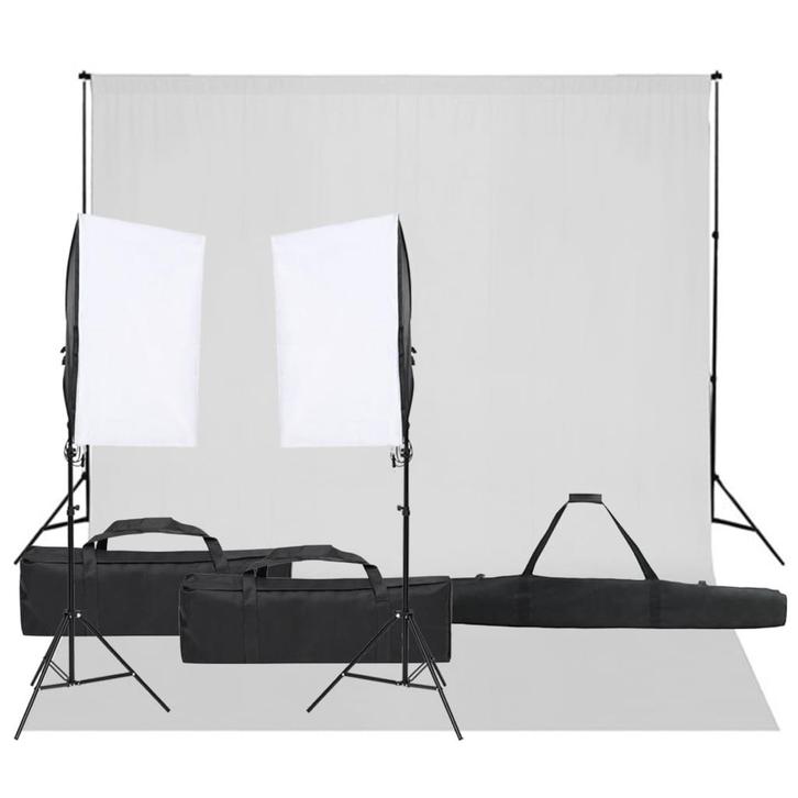 vidaXL Fotostudioset met verlichtingsset en achtergrond, Audio, Tv en Foto, Fotografie | Fotostudio en Toebehoren, Nieuw, Verzenden