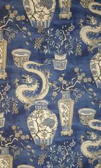 Exclusieve Oosterse Kyoto stof - 600x140cm - Blauw - Textiel, Antiek en Kunst
