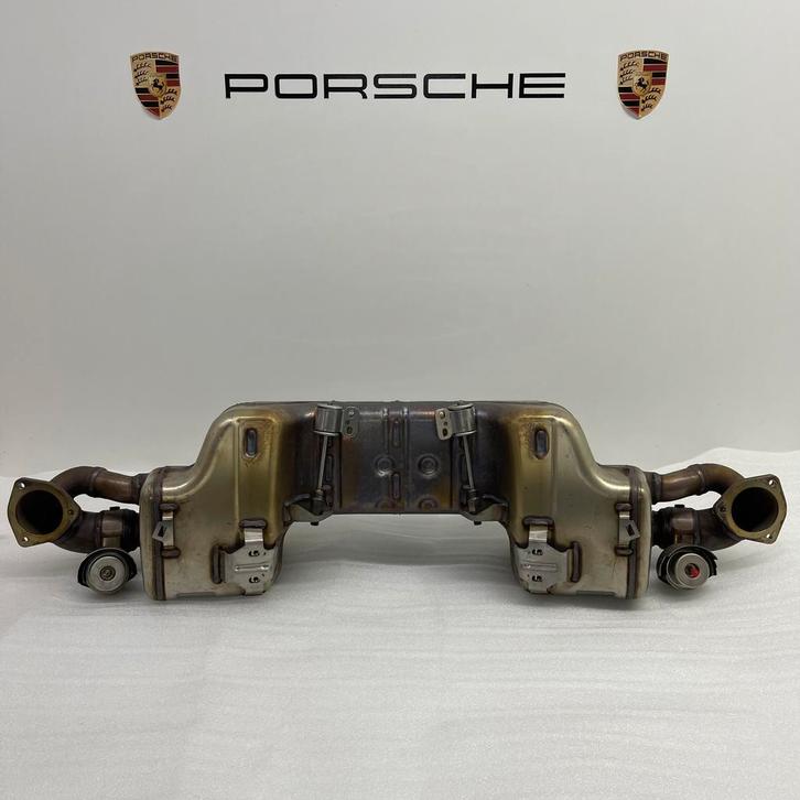 Porsche GT4/Spyder Weissach (718) ORIGINELE Titanium uitlaat, Auto-onderdelen, Uitlaatsystemen, Gebruikt, Herkomst onderdeel bekend