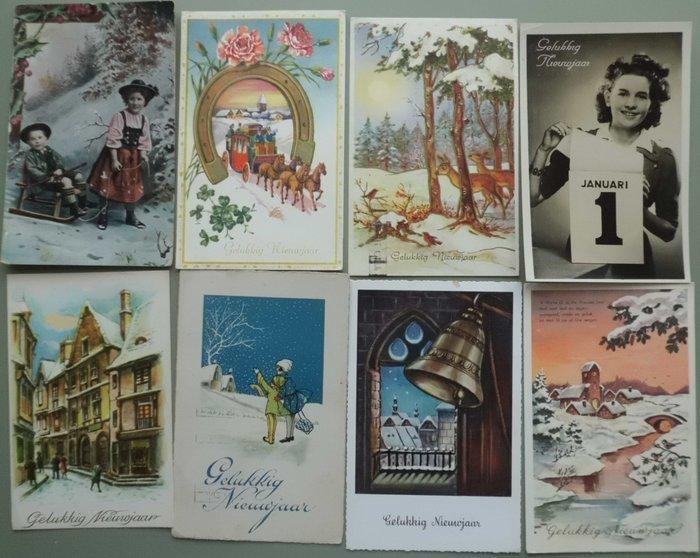 Oude kerstkaarten - kleinformaat kerst, kerstmis, nieuwjaar,, Verzamelen, Postkaarten | Buitenland